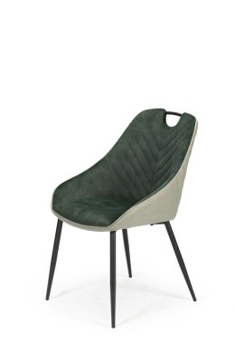 Halmar K412 krzesło ciemny zielony / jasny zielony tkanina nogi metal czarny