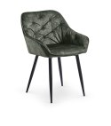 Halmar K418 krzesło ciemny zielony tkanina velvet/czarny Halmar K418 krzesło ciemny zielony tkanina velvet/czarny
