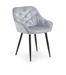 Halmar K418 krzesło popielaty tkanina velvet/czarny