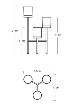 Kwietnik FIORI z doniczkami - metal, polipropylen.