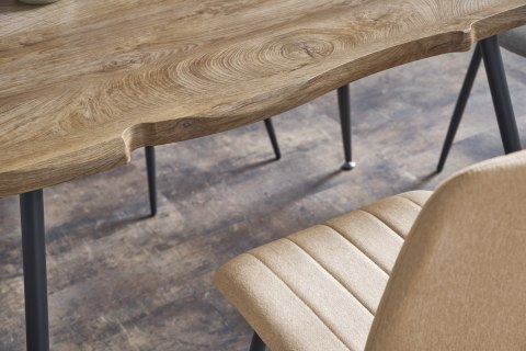 Halmar stół LARSON blat MDF okleinowany - dąb naturalny, nogi - stal malowana proszkowo czarny 120x80 Halmar stół LARSON blat MDF okleinowany - dąb naturalny, nogi - stal malowana proszkowo czarny 120x80