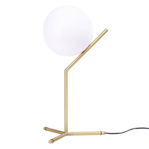 King Home Lampa biurkowa HALM 2 - mosiądz, kulisty klosz szkło biały G9 do domu hotelu lokalu King Home Lampa biurkowa HALM 2 - mosiądz, kulisty klosz szkło biały G9 do domu hotelu lokalu