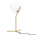 King Home Lampa biurkowa HALM 2 - mosiądz, kulisty klosz szkło biały G9 do domu hotelu lokalu King Home Lampa biurkowa HALM 2 - mosiądz, kulisty klosz szkło biały G9 do domu hotelu lokalu