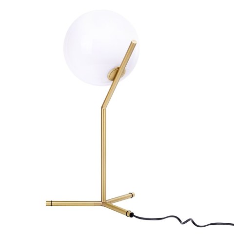 King Home Lampa biurkowa HALM 2 - mosiądz, kulisty klosz szkło biały G9 do domu hotelu lokalu King Home Lampa biurkowa HALM 2 - mosiądz, kulisty klosz szkło biały G9 do domu hotelu lokalu