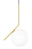 LAMPA WISZĄCA HALM 20 - MOSIĄDZ klosz w kształcie kuli SZKŁO BIAŁY G9 King Home do domu i do lokalu LAMPA WISZĄCA HALM 20 - MOSIĄDZ klosz w kształcie kuli SZKŁO BIAŁY G9 King Home do domu i do lokalu
