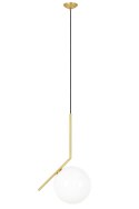 LAMPA WISZĄCA HALM 20 - MOSIĄDZ klosz w kształcie kuli SZKŁO BIAŁY G9 King Home do domu i do lokalu LAMPA WISZĄCA HALM 20 - MOSIĄDZ klosz w kształcie kuli SZKŁO BIAŁY G9 King Home do domu i do lokalu