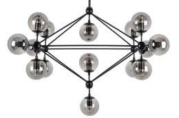 LAMPA WISZĄCA SUFITOWA PLANETARIO 15 metal CZARNY - KLOSZE SZKŁO DYMIONE 15x E27 King Home