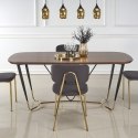HALMAR stół MANCHESTER blat MDF okleina naturalna orzech nogi stal malowana stal chromowana czarny / złoty 180x90 HALMAR stół MANCHESTER blat MDF okleina naturalna orzech nogi stal malowana stal chromowana czarny / złoty 180x90