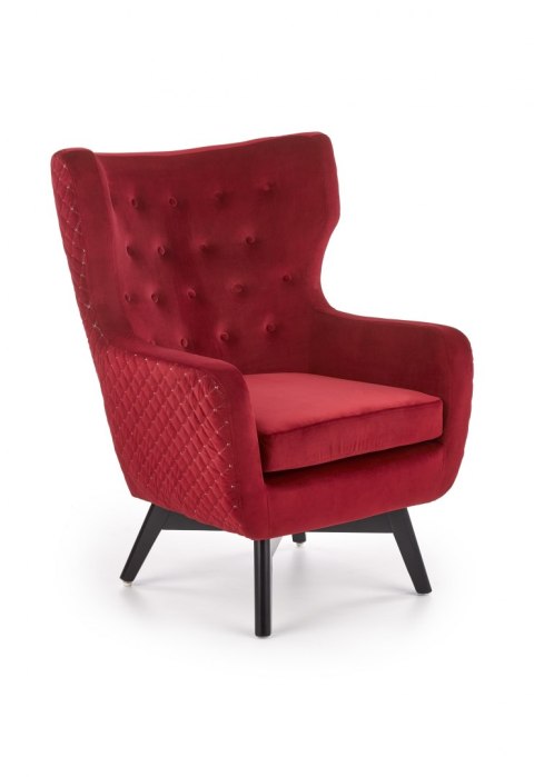 Halmar MARVEL fotel wypoczynkowy bordowy / czarny materiał: tkanina velvet / drewno lite Halmar MARVEL fotel wypoczynkowy bordowy / czarny materiał: tkanina velvet / drewno lite