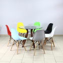 MODESTO krzesło DSW białe tworzywo podstawa drewno bukowe do jadalni restauracji kuchni recepcji