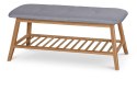 Halmar ławka tapicerowana ST15 / stojak na buty lite drewno bambus - tkanina popielaty 100x30 Halmar ławka tapicerowana ST15 / stojak na buty lite drewno bambus - tkanina popielaty 100x30