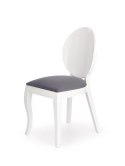Halmar VERDI krzesło do jadalni drewniane biało-popielate tkanina