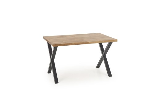 Halmar stół APEX 120x78 drewno lite - dębowe kolor: dąb naturalny podstawa stal malowana proszkowo czarny Halmar stół APEX 120x78 drewno lite - dębowe kolor: dąb naturalny podstawa stal malowana proszkowo czarny