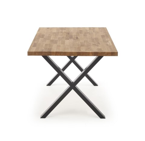 Halmar stół APEX 160x90 drewno lite - dębowe kolor: dąb naturalny, stelaż stal malowana czarny Halmar stół APEX 160x90 drewno lite - dębowe kolor: dąb naturalny, stelaż stal malowana czarny