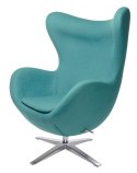 King Home Fotel EGG SZEROKI turkusowy.12 - wełna, podstawa stal polerowana obrotowy z funkcją bujania King Home Fotel EGG SZEROKI turkusowy.12 - wełna, podstawa stal polerowana obrotowy z funkcją bujania