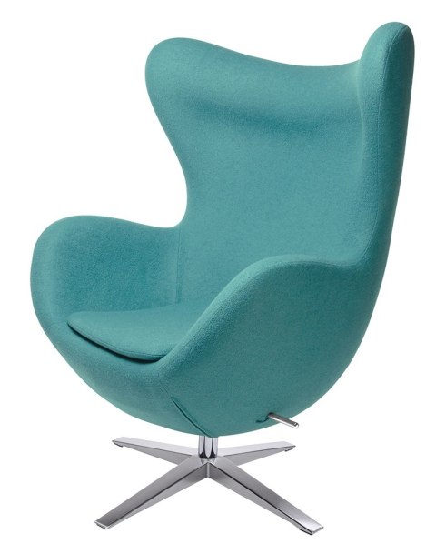 King Home Fotel EGG SZEROKI turkusowy.12 - wełna, podstawa stal polerowana obrotowy z funkcją bujania King Home Fotel EGG SZEROKI turkusowy.12 - wełna, podstawa stal polerowana obrotowy z funkcją bujania