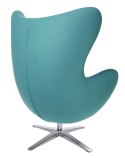 King Home Fotel EGG SZEROKI turkusowy.12 - wełna, podstawa stal polerowana obrotowy z funkcją bujania King Home Fotel EGG SZEROKI turkusowy.12 - wełna, podstawa stal polerowana obrotowy z funkcją bujania