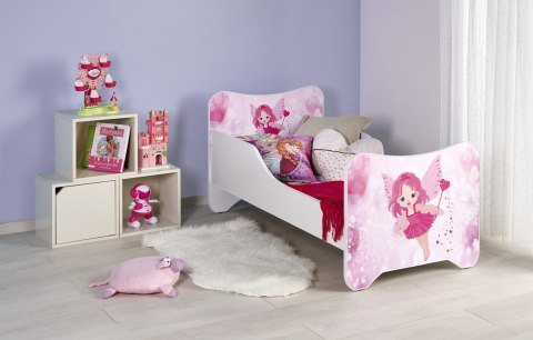 Halmar łóżko HAPPY FAIRY biało / różowe z materacem, płyta laminowana obrzeża miękkie PVC dla dziewczynki Halmar łóżko HAPPY FAIRY biało / różowe z materacem, płyta laminowana obrzeża miękkie PVC dla dziewczynki