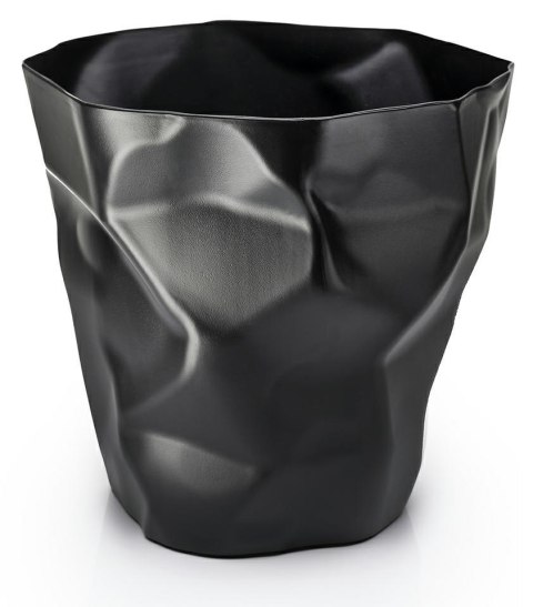 King Home Kosz na śmieci PLAST czarny - tworzywo sztuczne przypomina pognieciony papier do domu lub biura