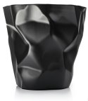 King Home Kosz na śmieci PLAST czarny - tworzywo sztuczne przypomina pognieciony papier do domu lub biura