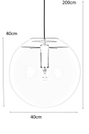 King Home Lampa wisząca SANDRA 40 - szkło transparentny , metal czarny E27