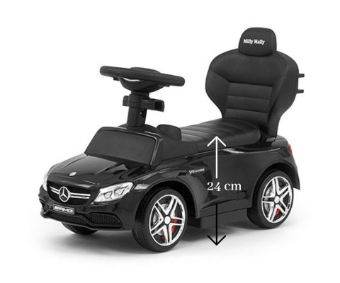 Milly Mally Pojazd z rączką Jeździk Chodzik Pchacz MERCEDES-AMG C63 Coupe Black Czarny schowek pod siedziskiem 12m+ Milly Mally Pojazd z rączką Jeździk Chodzik Pchacz MERCEDES-AMG C63 Coupe Black Czarny schowek pod siedziskiem 12m+