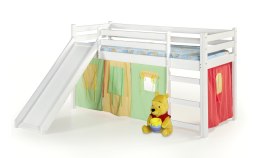 Halmar NEO PLUS - łóżko piętrowe ze zjeżdżalnią i materacem - biały