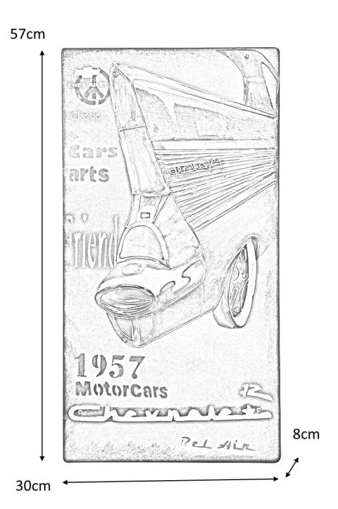 Obraz 3D CHEVROLET - metal, wielokolorowy Obraz 3D CHEVROLET - metal, wielokolorowy