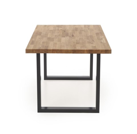 Halmar stół RADUS 160x90 drewno lite - dębowe kolor: dąb naturalny, stal malowana czarny Halmar stół RADUS 160x90 drewno lite - dębowe kolor: dąb naturalny, stal malowana czarny