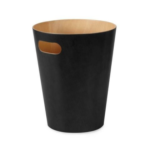 KOSZ NA ŚMIECI WOODROW OKRĄGŁY czarny UMBRA DREWNO LAKIEROWANE FI 23cm KOSZ NA ŚMIECI WOODROW OKRĄGŁY czarny UMBRA DREWNO LAKIEROWANE FI 23cm