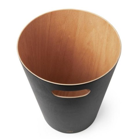 KOSZ NA ŚMIECI WOODROW OKRĄGŁY czarny UMBRA DREWNO LAKIEROWANE FI 23cm KOSZ NA ŚMIECI WOODROW OKRĄGŁY czarny UMBRA DREWNO LAKIEROWANE FI 23cm