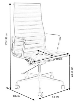 D2.DESIGN Fotel biurowy CH1191T czarna skóra/chrom