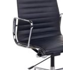 D2.DESIGN Fotel biurowy CH1191T czarna skóra/chrom