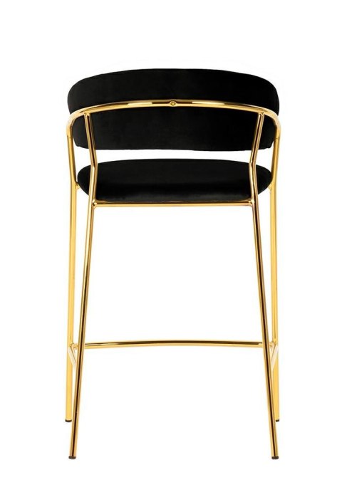 HOKER TAPICEROWANY KRZESŁO BAROWE MARGO 65 CZARNY - WELUR PODSTAWA METALOWA ZŁOTA King Home HOKER TAPICEROWANY KRZESŁO BAROWE MARGO 65 CZARNY - WELUR PODSTAWA METALOWA ZŁOTA King Home