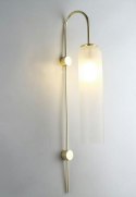 King Home Kinkiet lampa ścienna SLACK biały szkło mleczne metal jasne złoto E27 King Home Kinkiet lampa ścienna SLACK biały szkło mleczne metal jasne złoto E27