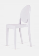 King Home Krzesło VICTORIA białe błyszczące - poliwęglan do wnętrz klasycznych i nowoczesnych