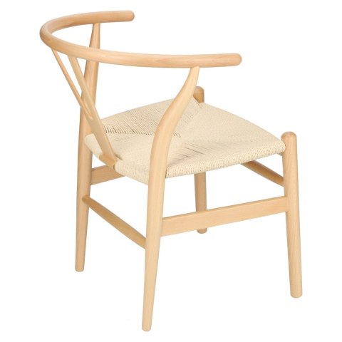 D2.DESIGN Krzesło Wicker lite drewno bukowe Naturalne siedzisko plecionka ze sznurka jutowego Naturalny inspirowane Wishbone D2.DESIGN Krzesło Wicker lite drewno bukowe Naturalne siedzisko plecionka ze sznurka jutowego Naturalny inspirowane Wishbone
