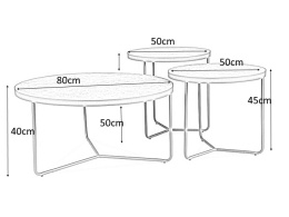 SIGNAL ŁAWA DEMETER SZARY MDF+OKLEINA (EFEKT BETONU) / CZARNY METAL (ZESTAW)