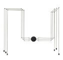 LAMPA ŚCIENNA KINKIET LED FLUSSO WALL 6 CZARNA KLOSZE SZKŁO SATYNOWE KING HOME LAMPA ŚCIENNA KINKIET LED FLUSSO WALL 6 CZARNA KLOSZE SZKŁO SATYNOWE KING HOME