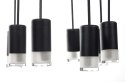 King Home Lampa wisząca LED FLUSSO 8 czarna metal klosze szkło satynowe G9 konstrukcja geometryczna King Home Lampa wisząca LED FLUSSO 8 czarna metal klosze szkło satynowe G9 konstrukcja geometryczna