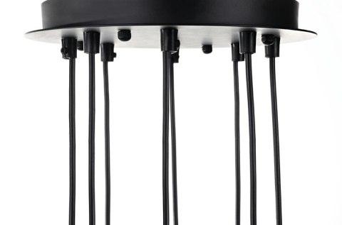 King Home Lampa wisząca LED FLUSSO 8 czarna metal klosze szkło satynowe G9 konstrukcja geometryczna King Home Lampa wisząca LED FLUSSO 8 czarna metal klosze szkło satynowe G9 konstrukcja geometryczna