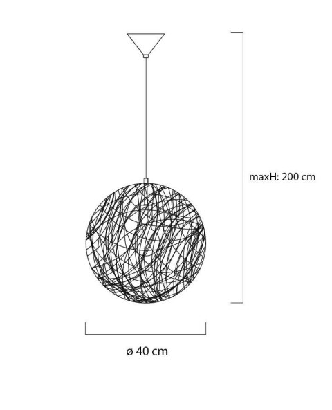 King Home Lampa wisząca LUNA 40 biała - sznurek konopny King Home Lampa wisząca LUNA 40 biała - sznurek konopny