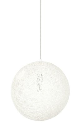 King Home Lampa wisząca LUNA 60 kula biała - sznurek konopny E27