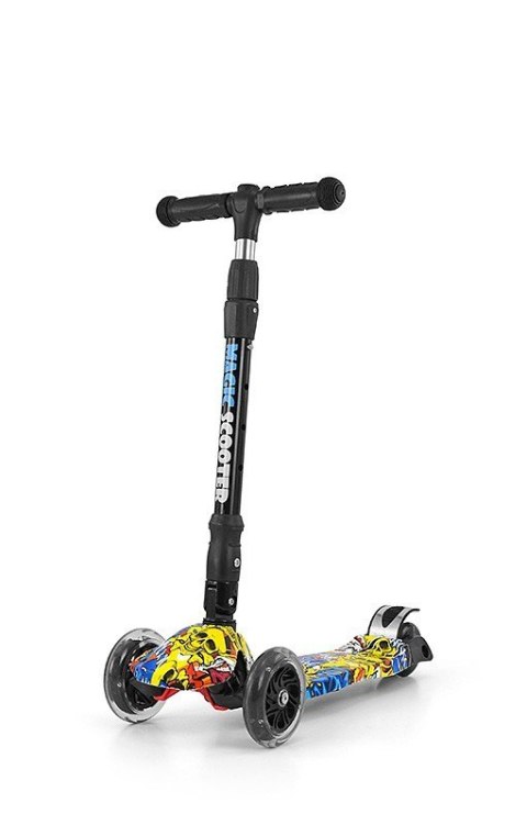 Milly Mally Hulajnoga Scooter Jeździk Magic Graffiti Czarny Żółty regulowana wysokość kierownicy świecące koła hamulec 3 lata+ Milly Mally Hulajnoga Scooter Jeździk Magic Graffiti Czarny Żółty regulowana wysokość kierownicy świecące koła hamulec 3 lata+
