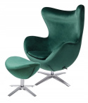 King Home Podnóżek EGG SZEROKI VELVET ciemny zielony.18 - welur, podstawa stal polerowana King Home Podnóżek EGG SZEROKI VELVET ciemny zielony.18 - welur, podstawa stal polerowana