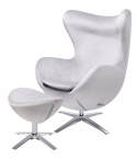 King Home Podnóżek Pufa EGG SZEROKI VELVET jasny szary.37 - welur, podstawa stal King Home Podnóżek Pufa EGG SZEROKI VELVET jasny szary.37 - welur, podstawa stal