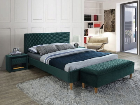 SIGNAL ŁÓŻKO TAPICEROWANE DWUOSOBOWE AZURRO VELVET 160X200 KOLOR ZIELONY/DĄB TAPICERKA BLUVEL 78 SIGNAL ŁÓŻKO TAPICEROWANE DWUOSOBOWE AZURRO VELVET 160X200 KOLOR ZIELONY/DĄB TAPICERKA BLUVEL 78