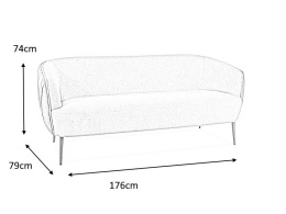 SIGNAL SOFA LENOX 3 TAPICEROWANA SZARY/CZARNY