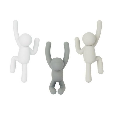 WIESZAK ŚCIENNY na ubrania (ZESTAW 3) BUDDY - SZARY TWORZYWO UMBRA WIESZAK ŚCIENNY na ubrania (ZESTAW 3) BUDDY - SZARY TWORZYWO UMBRA