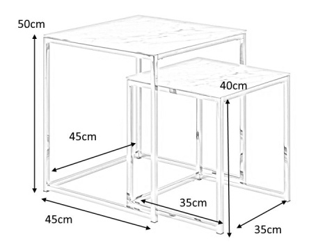 ACTONA zestaw stolików ALISMA marmur - szkło, metal ACTONA zestaw stolików ALISMA marmur - szkło, metal